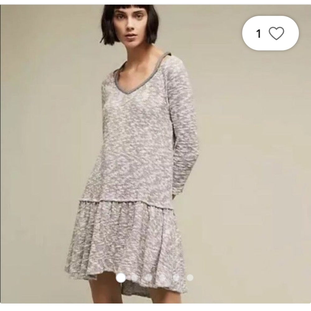 Nwt gray Anthropologie Anka textured dress size small
